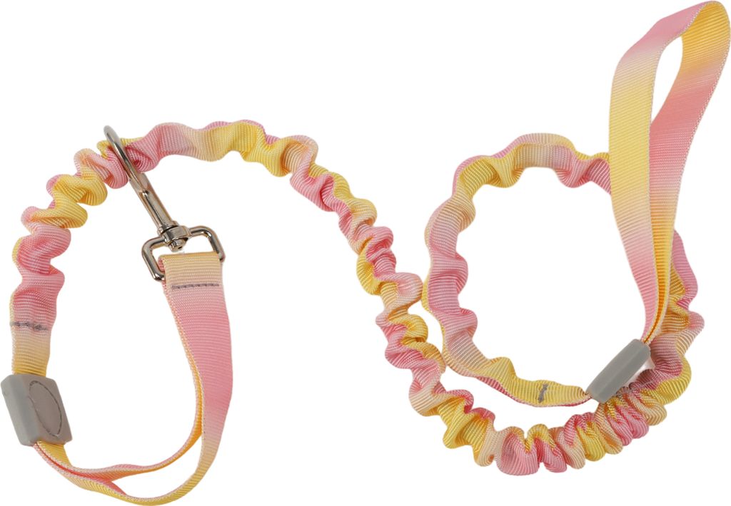 Doppelgriff Hundeleine,Trainingsleine Gelb Pink Verlauf, Länge 110-160cm