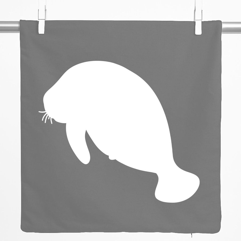 Huuraa Kissenbezug Seekuh Silhouette 40x40cm Steel Grey Baumwolle Dekokissenbezug Geschenkidee