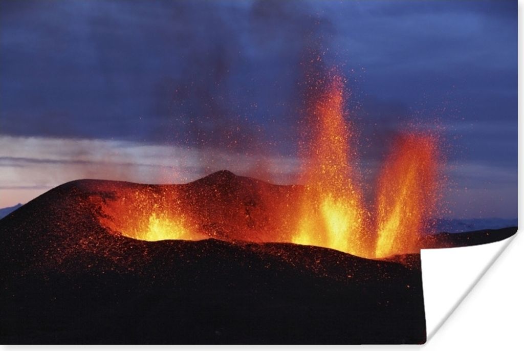 MuchoWow Poster Ausbruch des Vulkans Eyjafjallajokull in Island 60x40 cm - Schlafzimmerdekoration