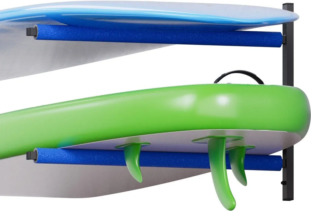Support de Planche 2 Niveaux en Acier Noir avec Protections en Mousse