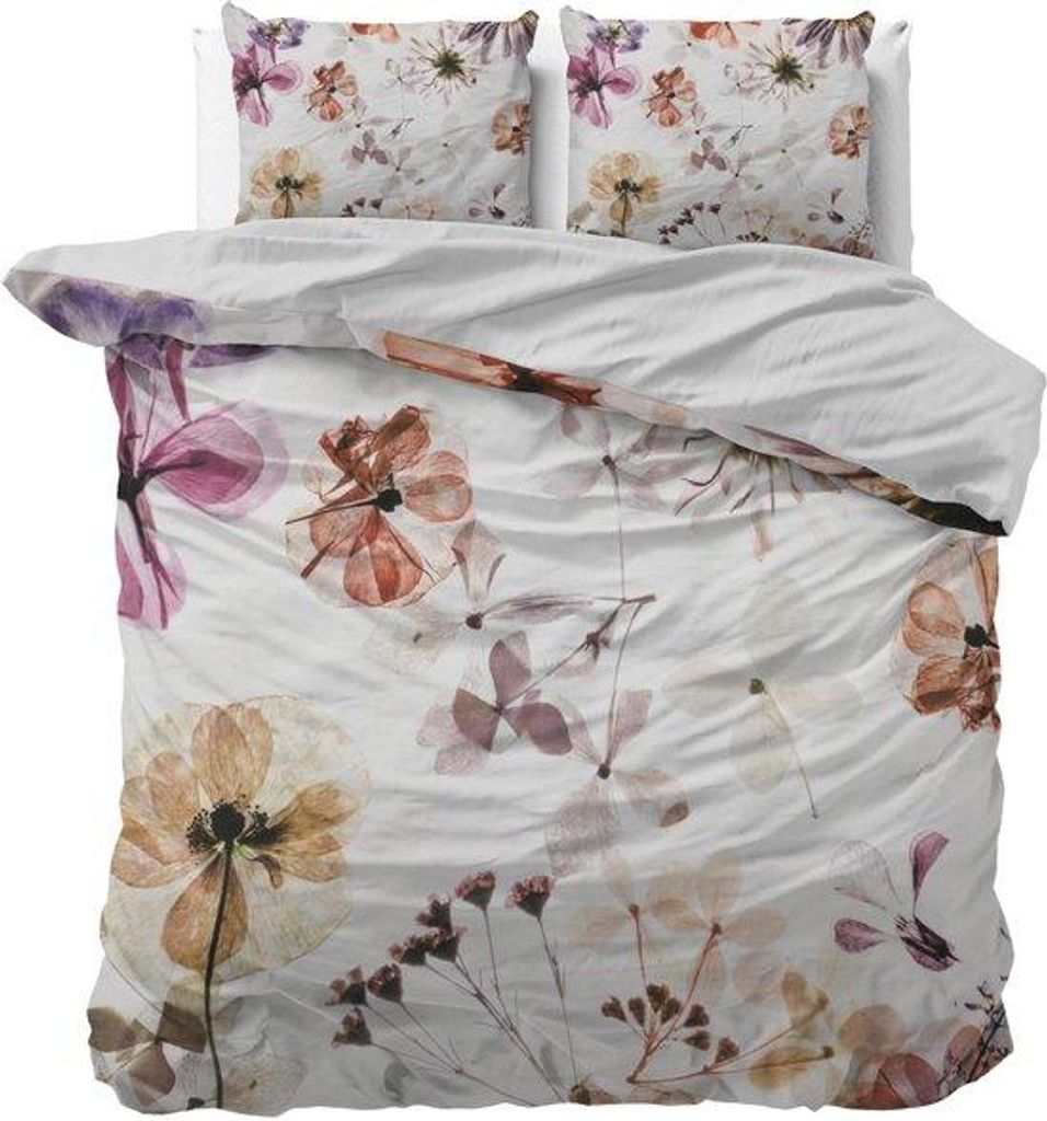 Unyqoos Elegant dreiteiliges Bettwäsche-Set mit Blumenmuster und Reißverschluss