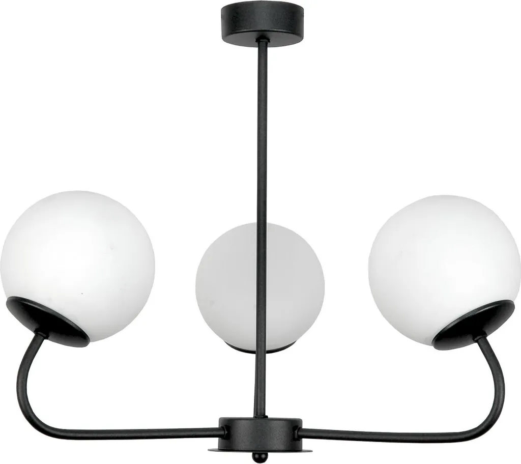 Plafoniera Vetro Design 15-182 Bianco Nero - Sospensione Moderna Gancio