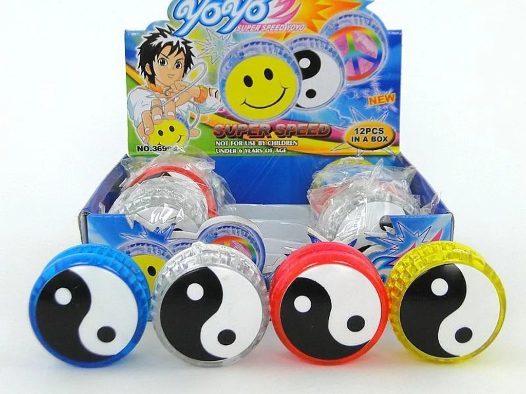 Yoyo avec lumière LED intégrée - Pack de 12 pièces pour enfants
