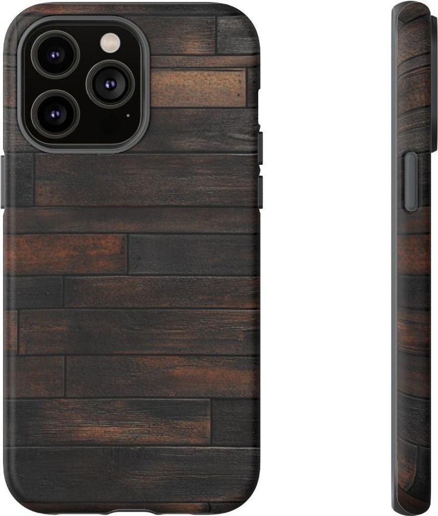 Dunkle Holzplanken-Optik – Hülle Kompatibel mit iPhone 14 Pro Max