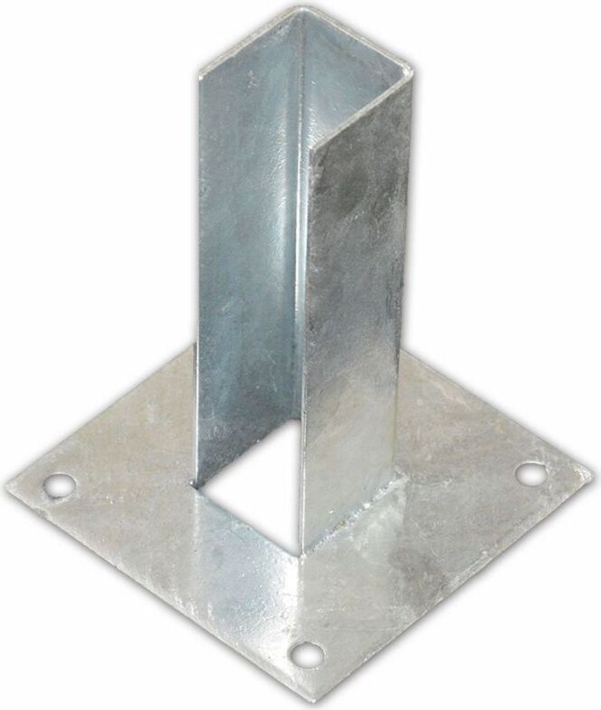 Fußplatte Bodenplatten zum Aufschrauben für Doppelstabmattenzaun 60 x 60 mm