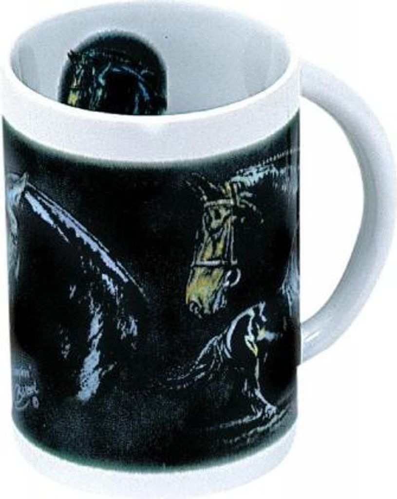 Tasse mit Print Pferdemotiv Warmblut weiss 57150 Kollektion Bötzel