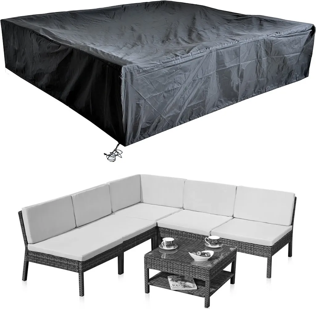 Copertura Esterna Mobili 195x195x67 cm Sistema Antivento Cordoncino