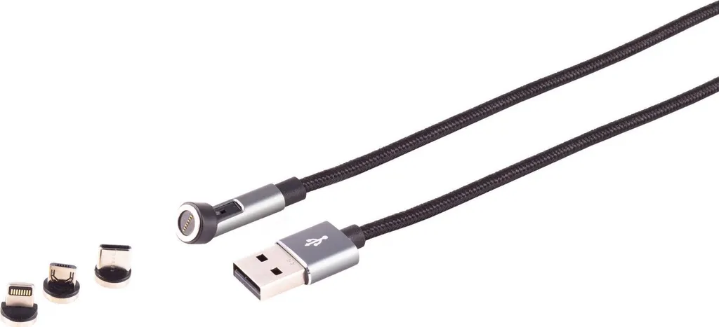 Câble Magnétique 3en1 Pivotant 540 Degrés - 7-Pin Blanc Haute Qualité