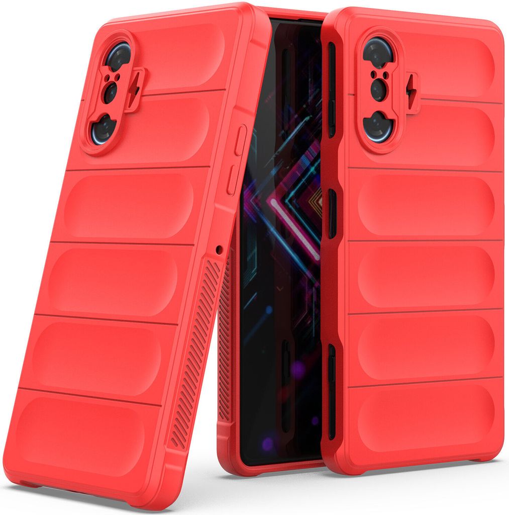 Xiaomi Redmi K40 Gaming Hülle, Weich TPU Silikon Stossfest Anti-rutsch Schutzhülle für Xiaomi Poco F3 GT/Redmi K40 Gaming Rot