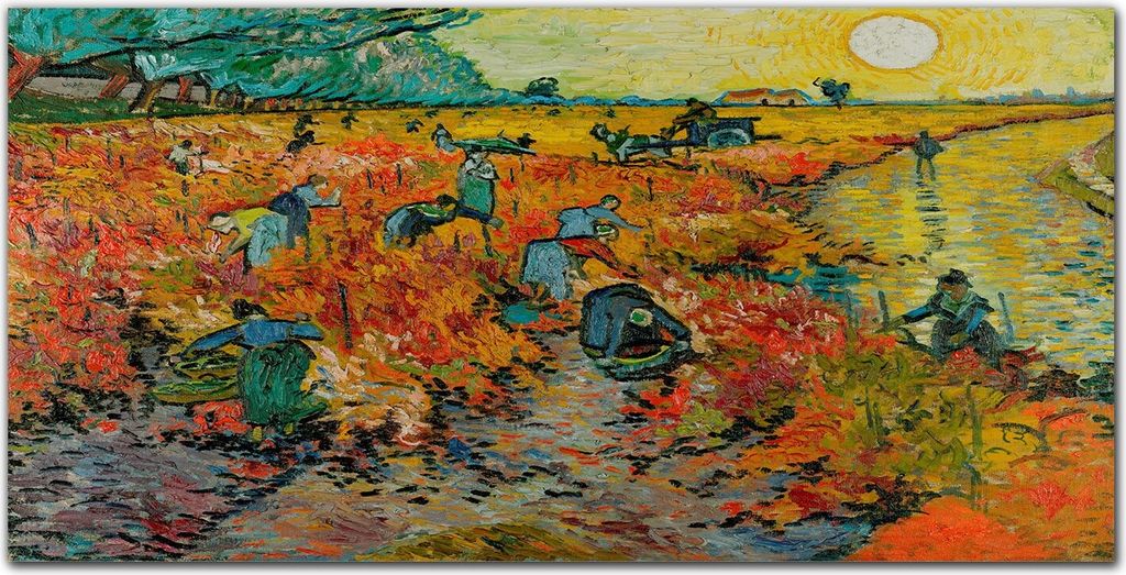 Coloray Bild aus Acryl 140 cm x 70 cm - Wanddekoration Wohnzimmer Bild auf Acrylglas Gehärtetes Acryl Dekoration Küche - Vintage Red Van Gogh