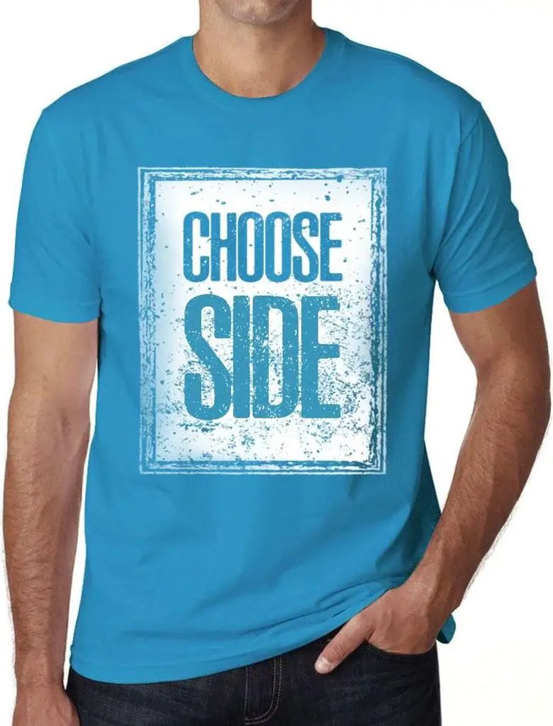 Herren Grafik T-Shirt Seite wählen – Choose Side – Öko-Verantwortlich Vintage Jahrgang Kurzarm Lustige Druck Geburtstag Geschenk Mann