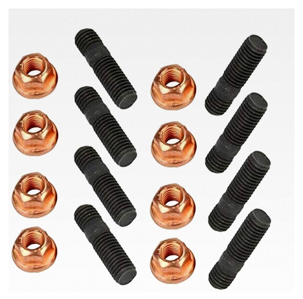 8 Stück Stehbolzen Stiftschraube Abgaskrümmer hochfest M8x45mm + 8 Stück Muttern. Setpreis
