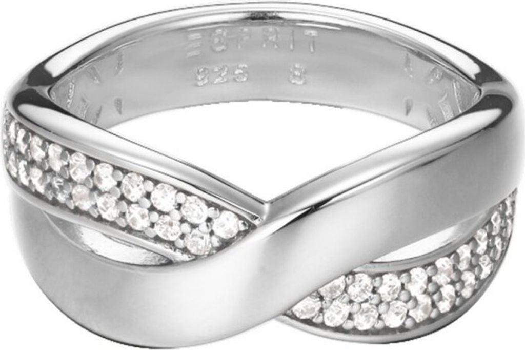 Esprit Damen Fingerring 925 Silber Silber Vibrant Glam ESRG92443A, Ringgroesse:53 (16.9)