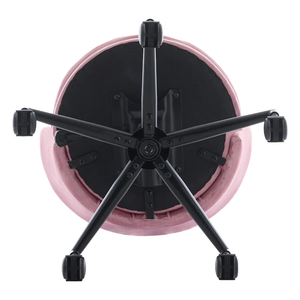 Chaise de Maquillage Rose pour Coiffeuse et Télétravail sans Bras - 9