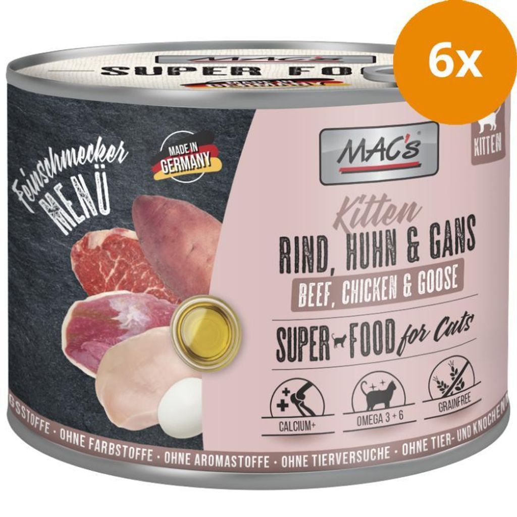 MACs CAT Feinschmecker Kitten Rind, Huhn & Gans 200 g