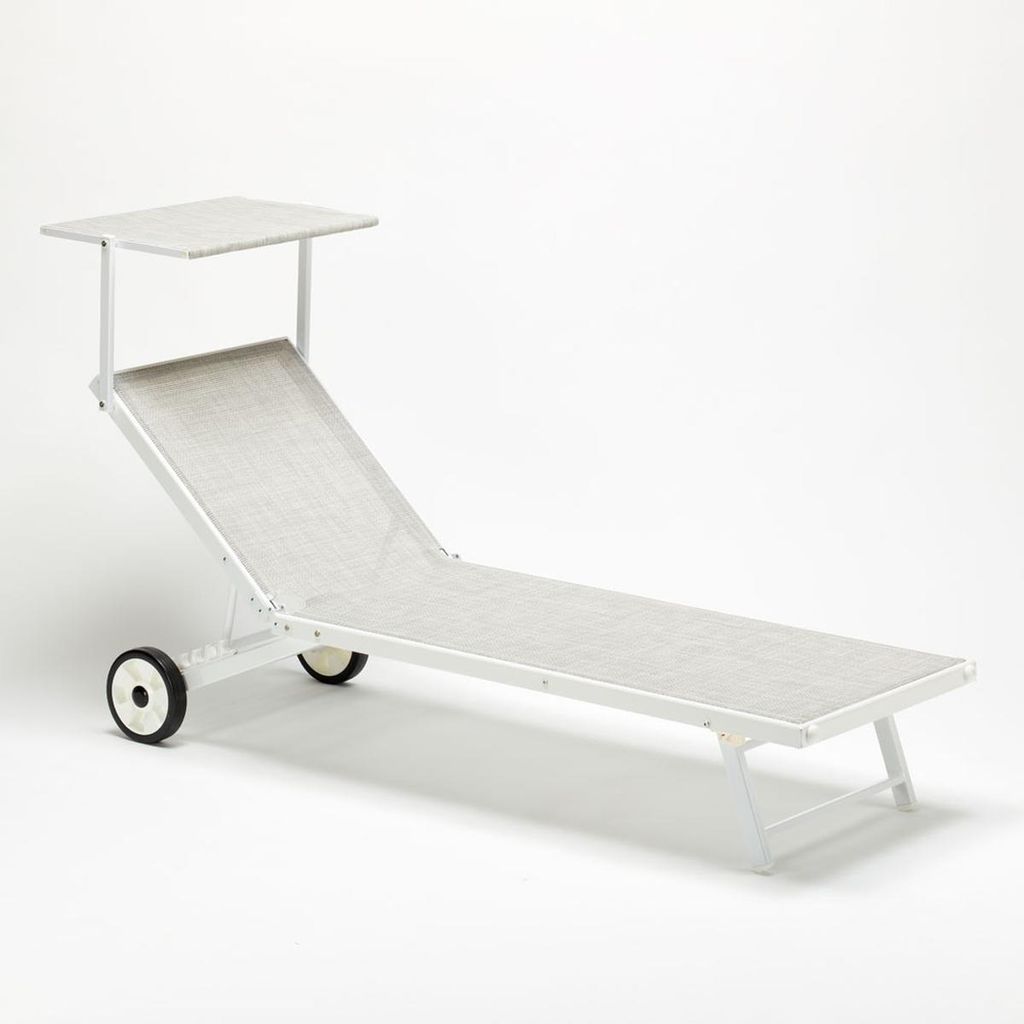 Sonnenliege Strandliege aus Aluminium mit Rollen für Garten Swimmingpool Alabama - Grau