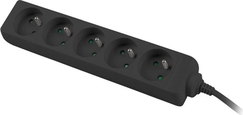 Lanberg PS0-05E-0300-BK: Ciabatta 5 Prese 3m Rame Puro per la Casa