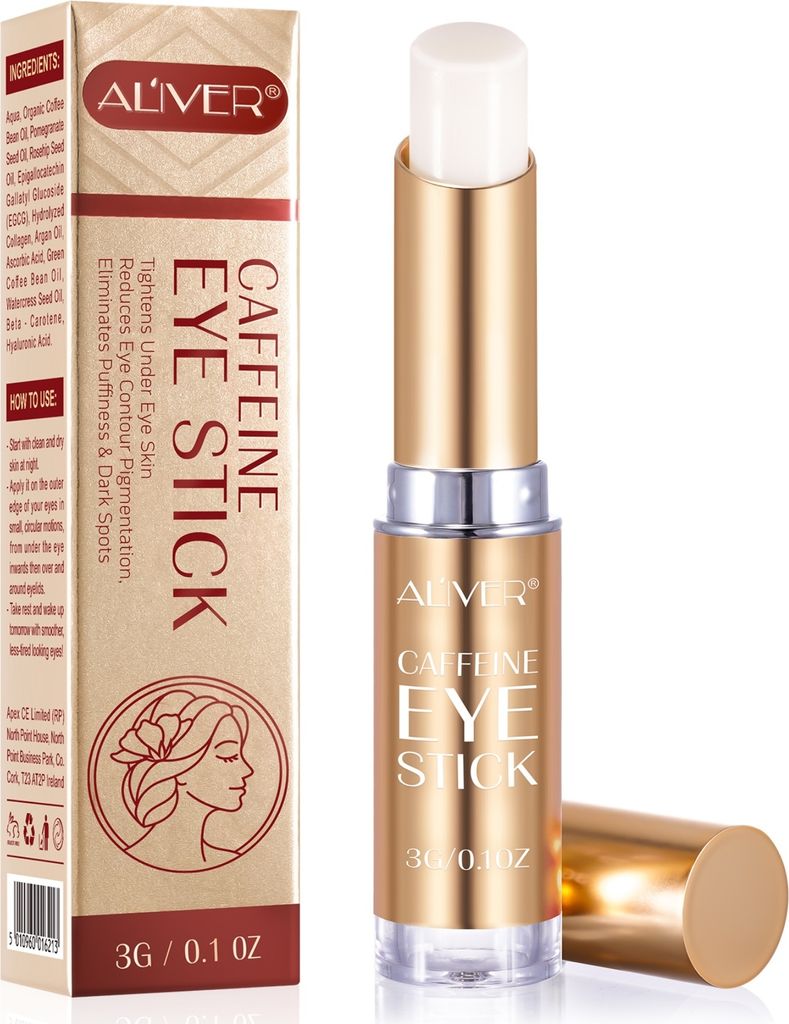 Augencreme Augenstift Anti-Aging Augenringe mit Kollagen Hyaluronsäure mit Koffein von ALIVER, 1x Augenstift