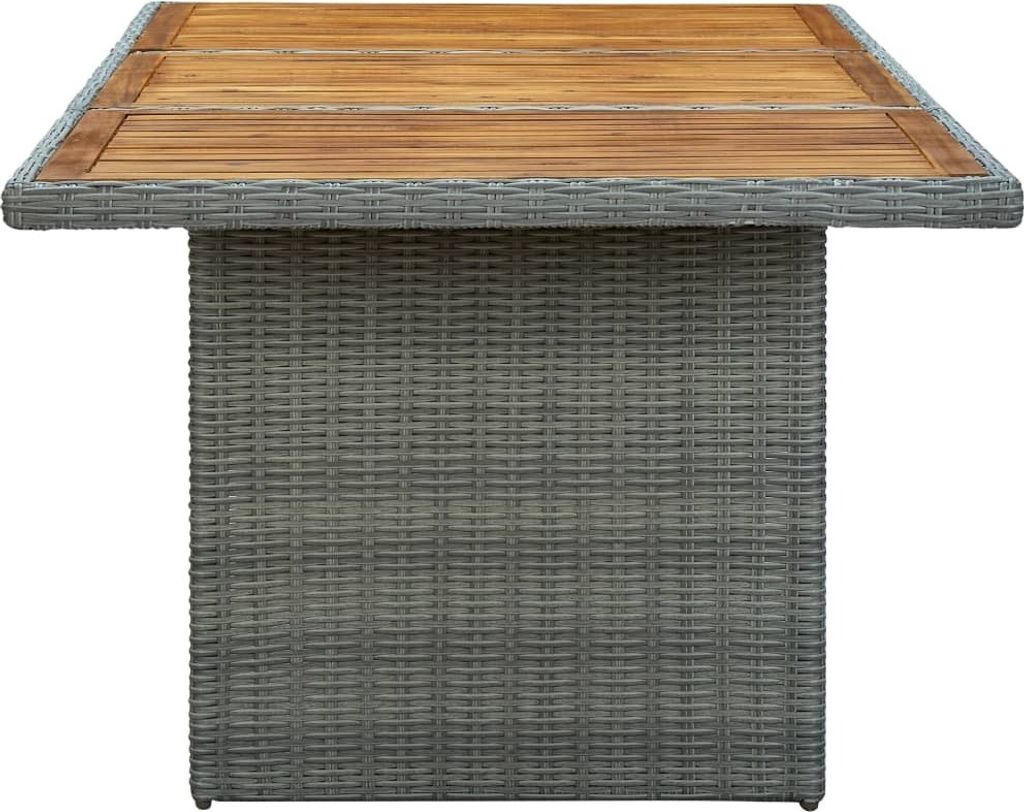 "im Sonderangebot"Esstisch/Outdoor Tisch - Gartentisch - moderne Design - Balkontisch - Hellgrau Poly Rattan und Akazie Massivholz DEMöbel 4651484