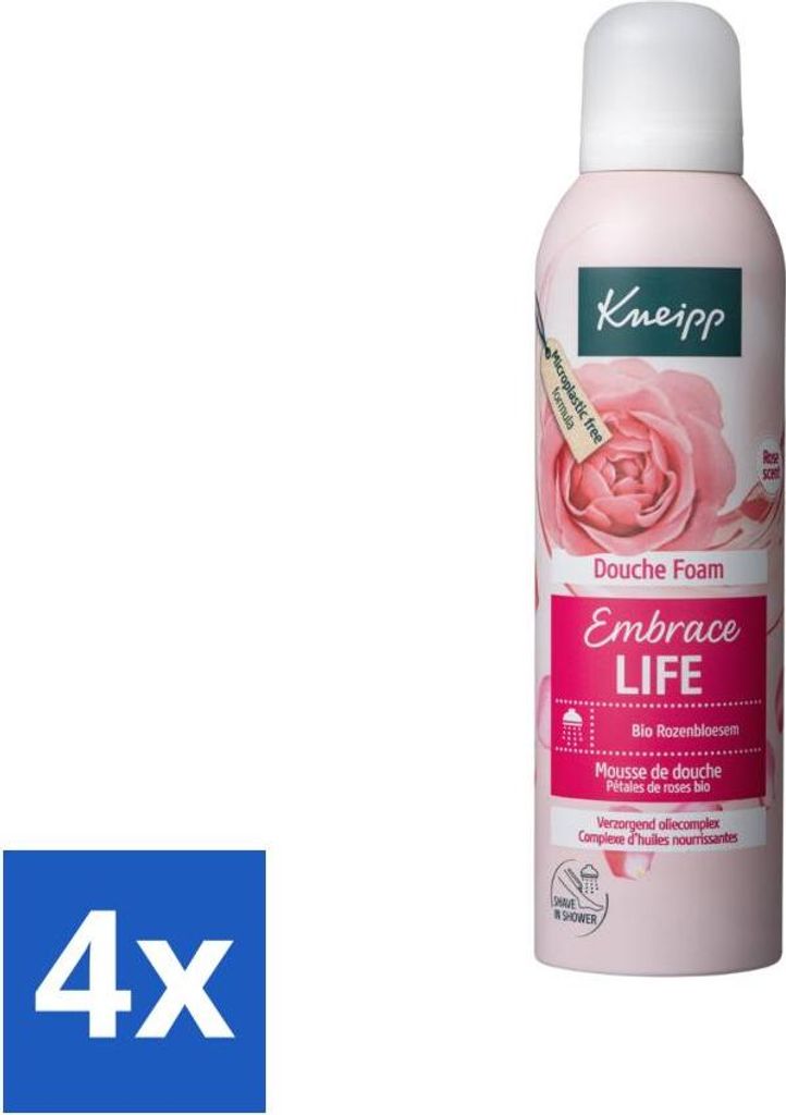 Kneipp - Duschschaum - Embrace Life - Anti-Aging Pflege - 200 ml - Vorteilspack - 4 Stücke