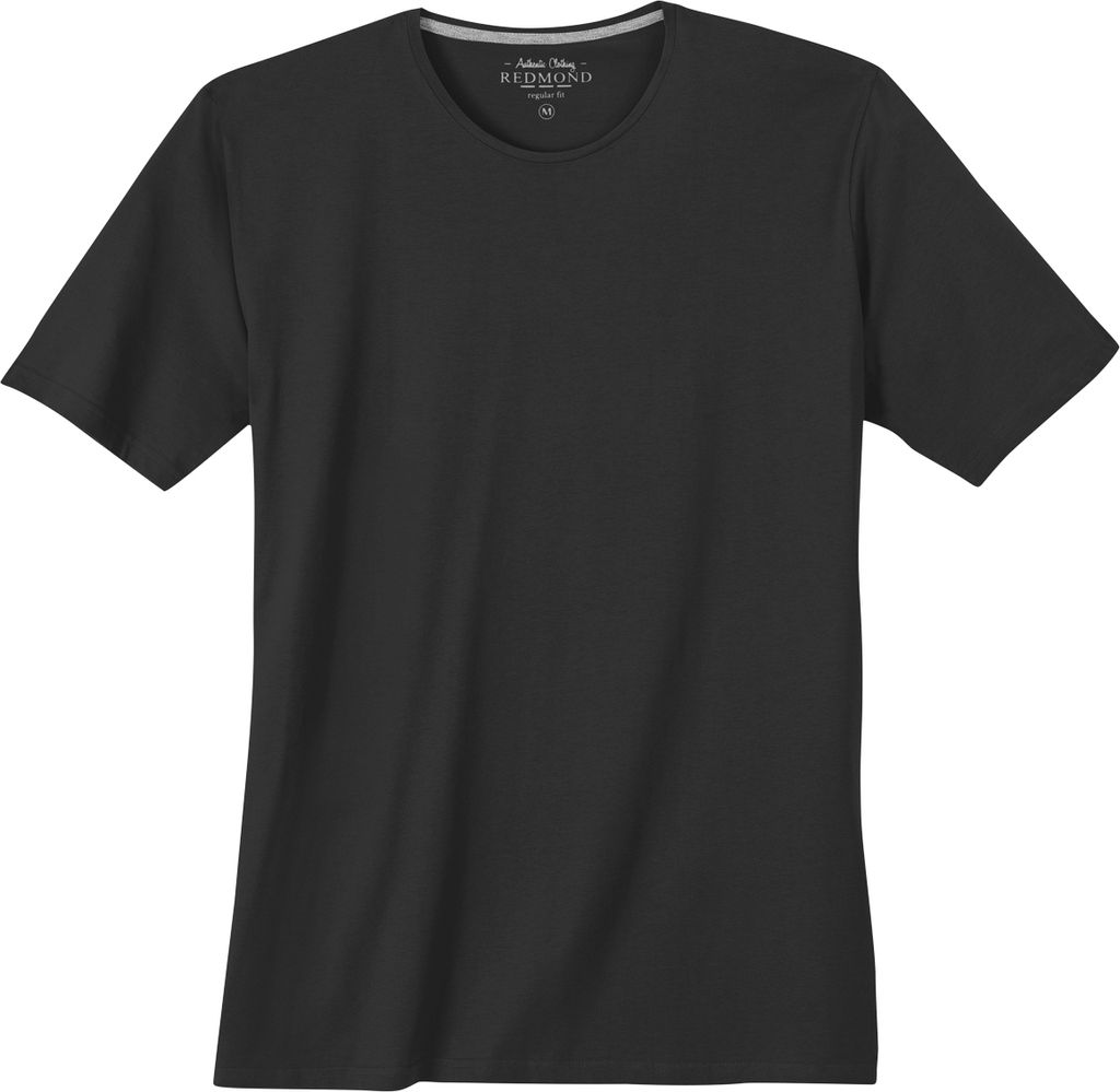 Redmond Basic T-Shirt schwarz große Größen Rundhals