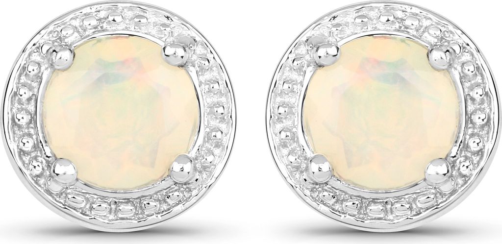 Vira Jewels Ohrringe 925/- Sterling Silber 0,8cm weiß Opal weiß 147220004