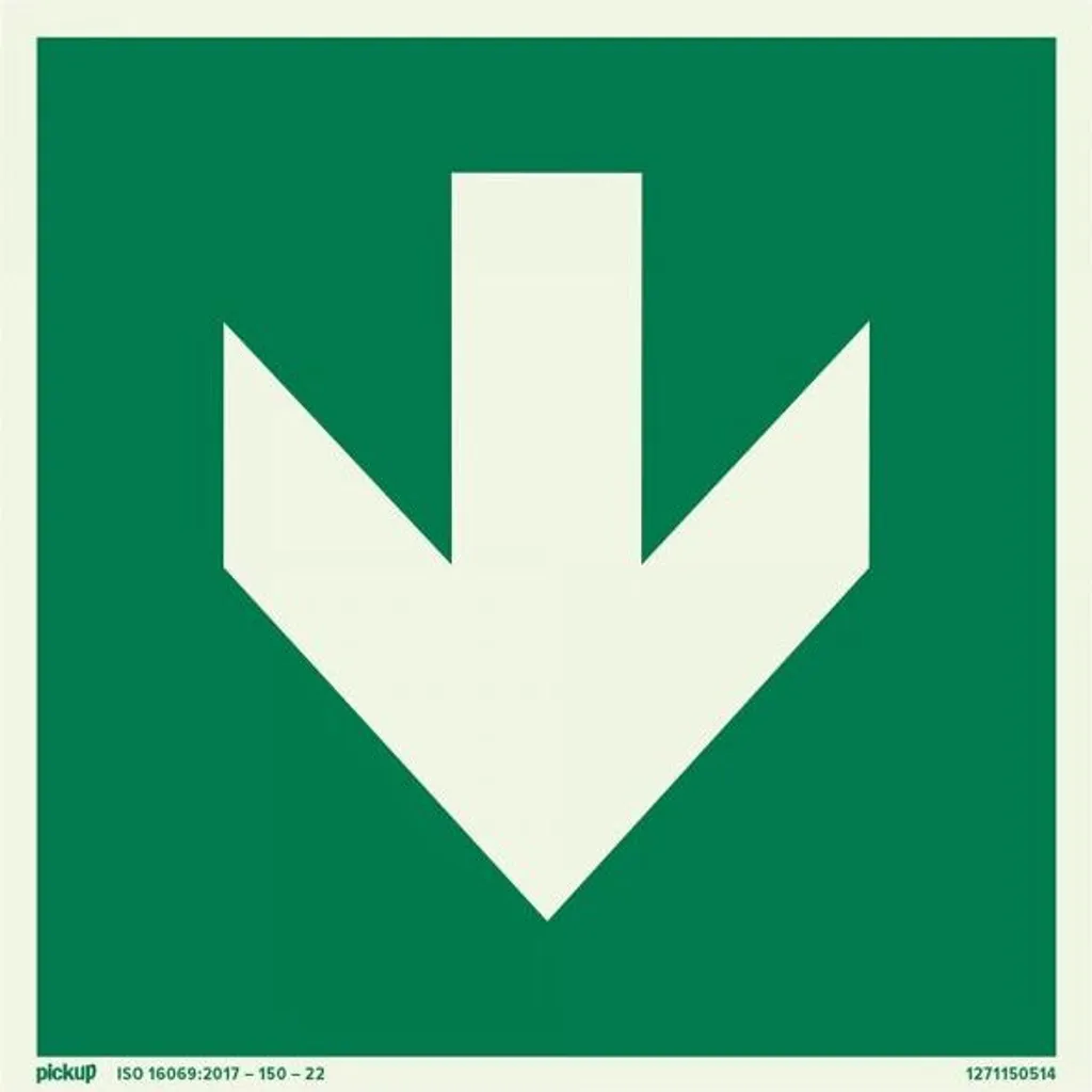 Flèche directionnelle verte adhésive 150x150 mm pour guidage du public