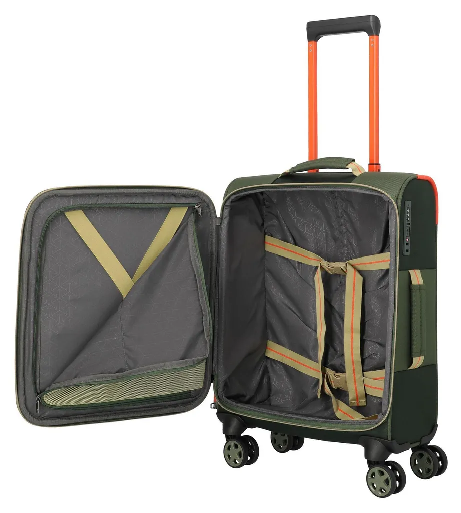 Trolley travelite Color Craze 4W robuste en vert foncé format 55 cm