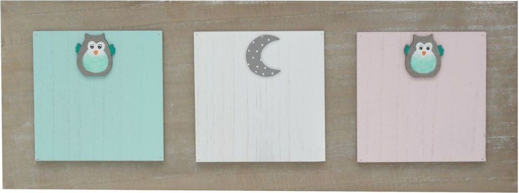 S67TT1 Memoboard aus Holz mit Magneten für 3 Bilder oder Postkarten