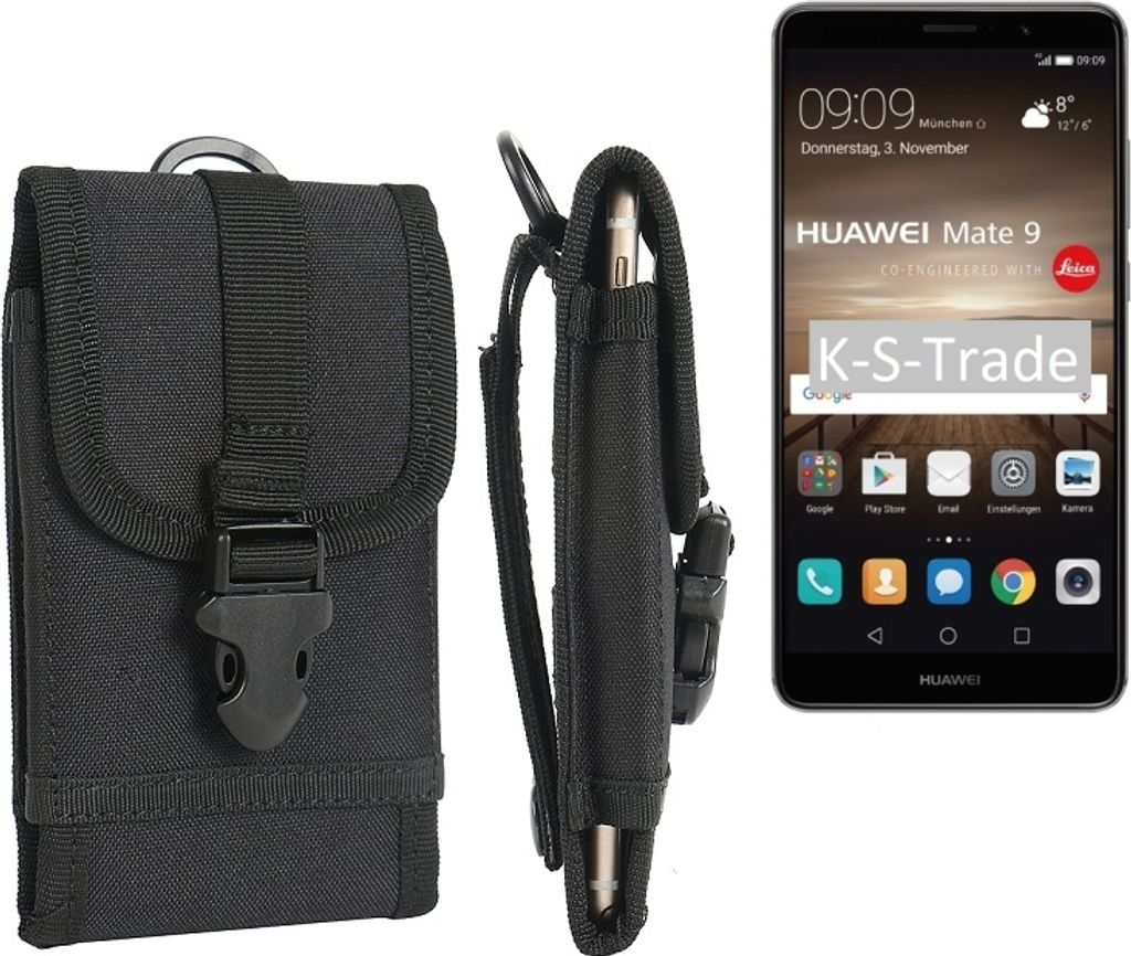 K-S-Trade Handyhülle kompatibel mit Huawei Mate 9 Gürteltasche Holster Handytasche Gürtel Tasche Schutzhülle Robuste Handy Schutz Hülle Tasche