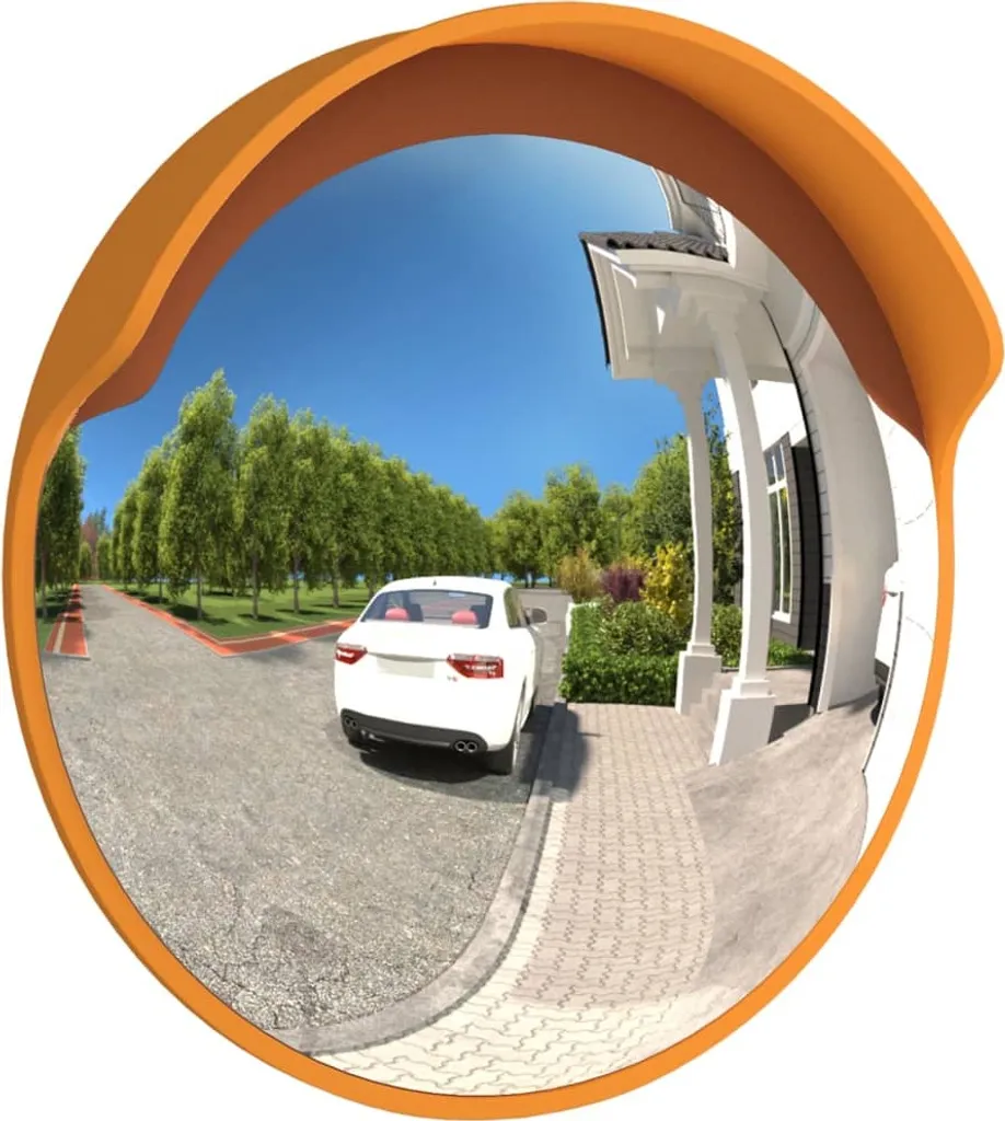 vidaXL Miroir de Circulation Convexe Orange Ø30 cm en Polycarbonate - 10