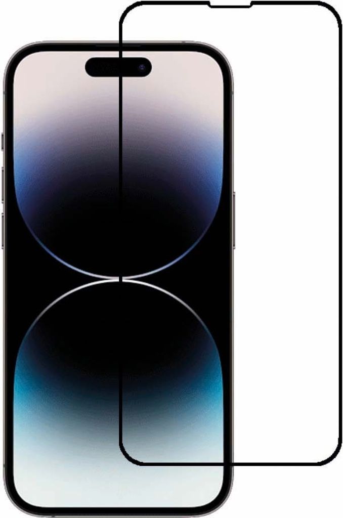 Smartphonica Vollabdeckung gehärtetem Glas Bildschirmschutz für iPhone 14 Pro aus gehärtetem Glas mit abgerundeten Ecken