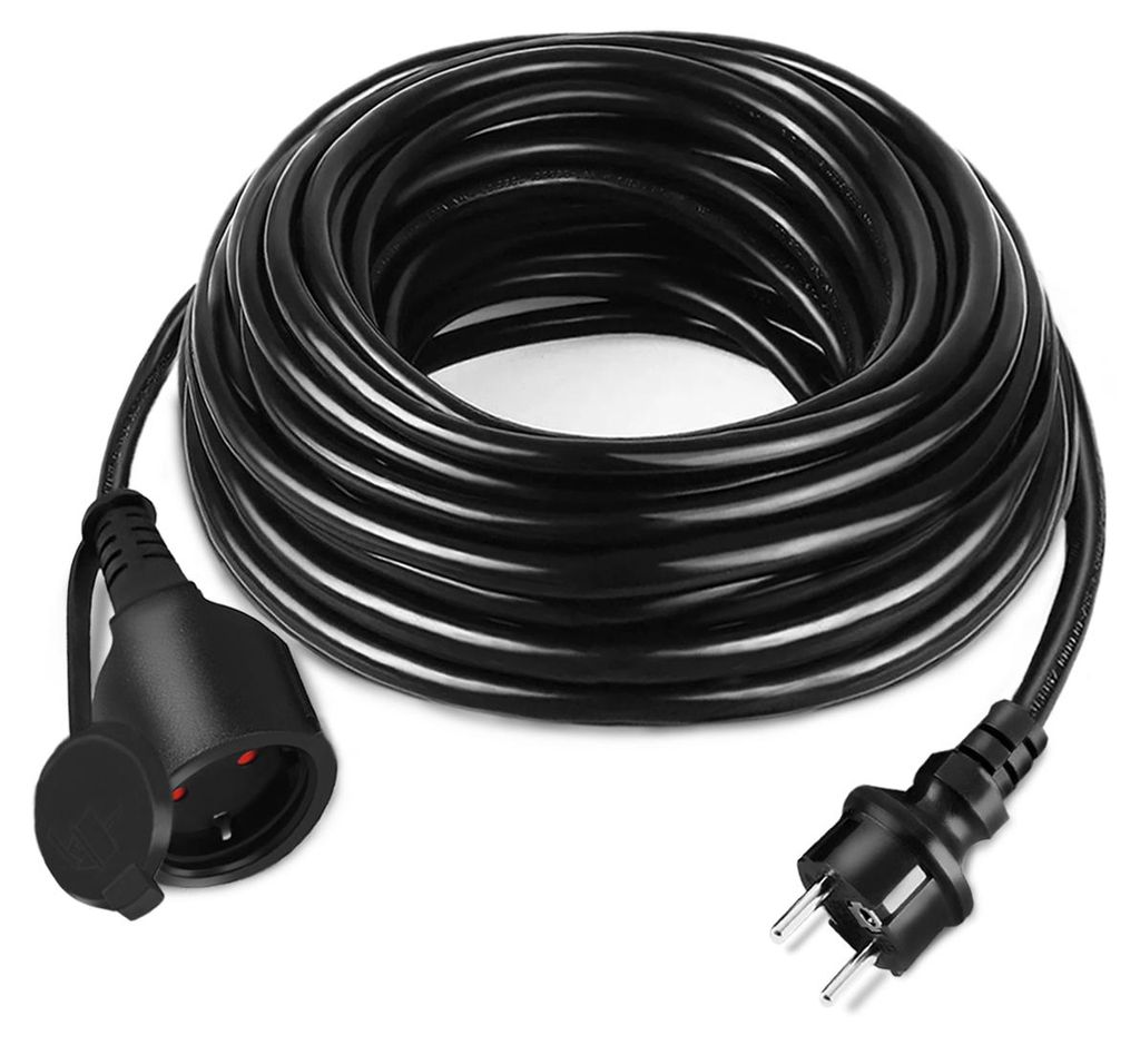 LARS360 10m Verlängerungskabel Eurostecker Stromkabel Stecker Kabel H05VV-F3G für Haus Garten Werkstatt Außen