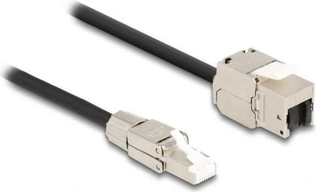 Module Keystone Cat 6a avec câble RJ45 de 25 cm pour montage sur site