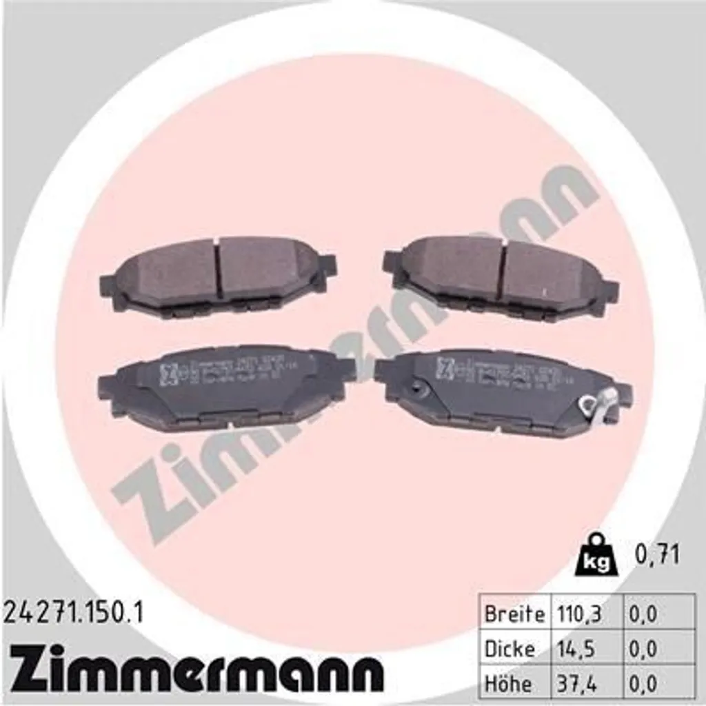 Plaquettes de Frein Zimmermann 24271.150.1 à Haute Tenue Thermique