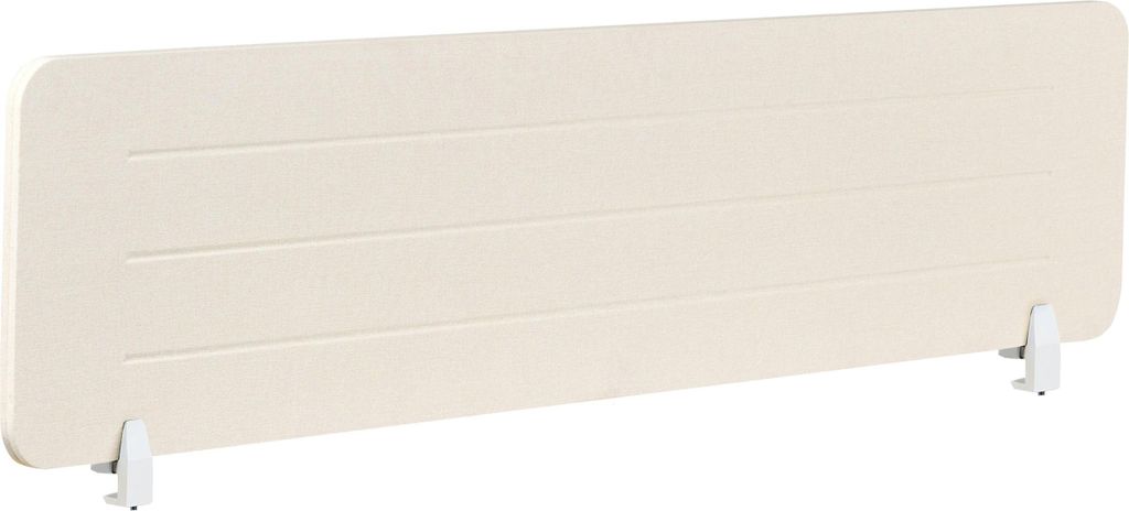 BELIANI Schreibtisch Trennwand Hellbeige Stoff PET Kunststoff 160 x 40 cm zum Klemmen Befestigungsklammern Schallschutz Sichtschutz Büro Home Office
