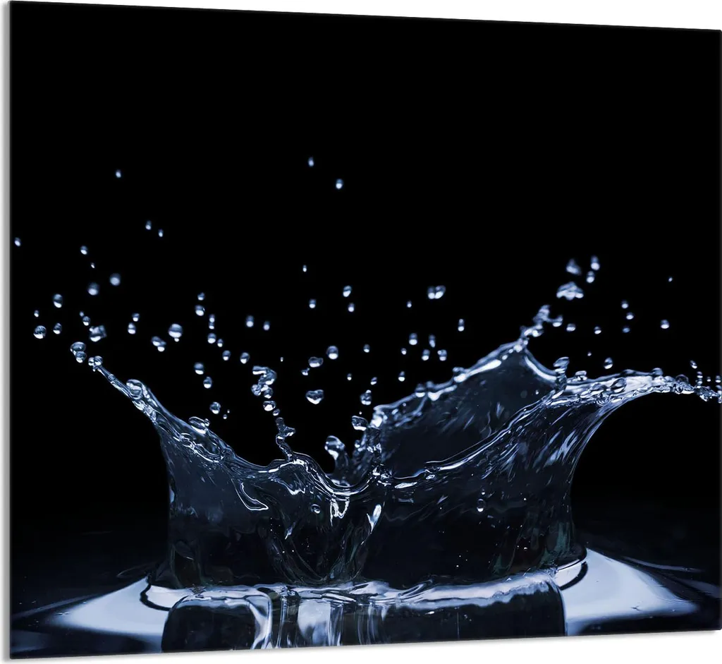 Pannello Paraschizzi Vetro Temperato 65x60 cm - Modello Acqua per Cucina