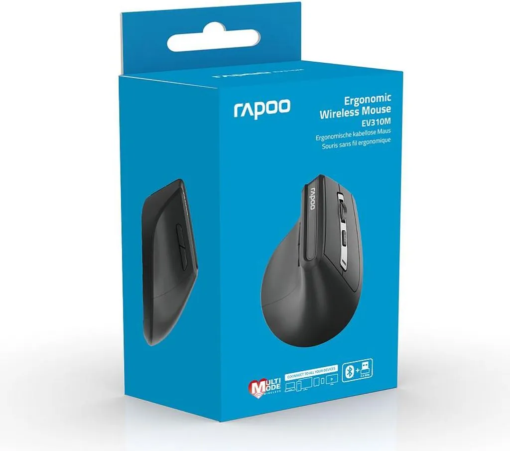 RAPOO EV310M Souris Ergonomique Sans Fil Multimode Dark Grey Précise - 5