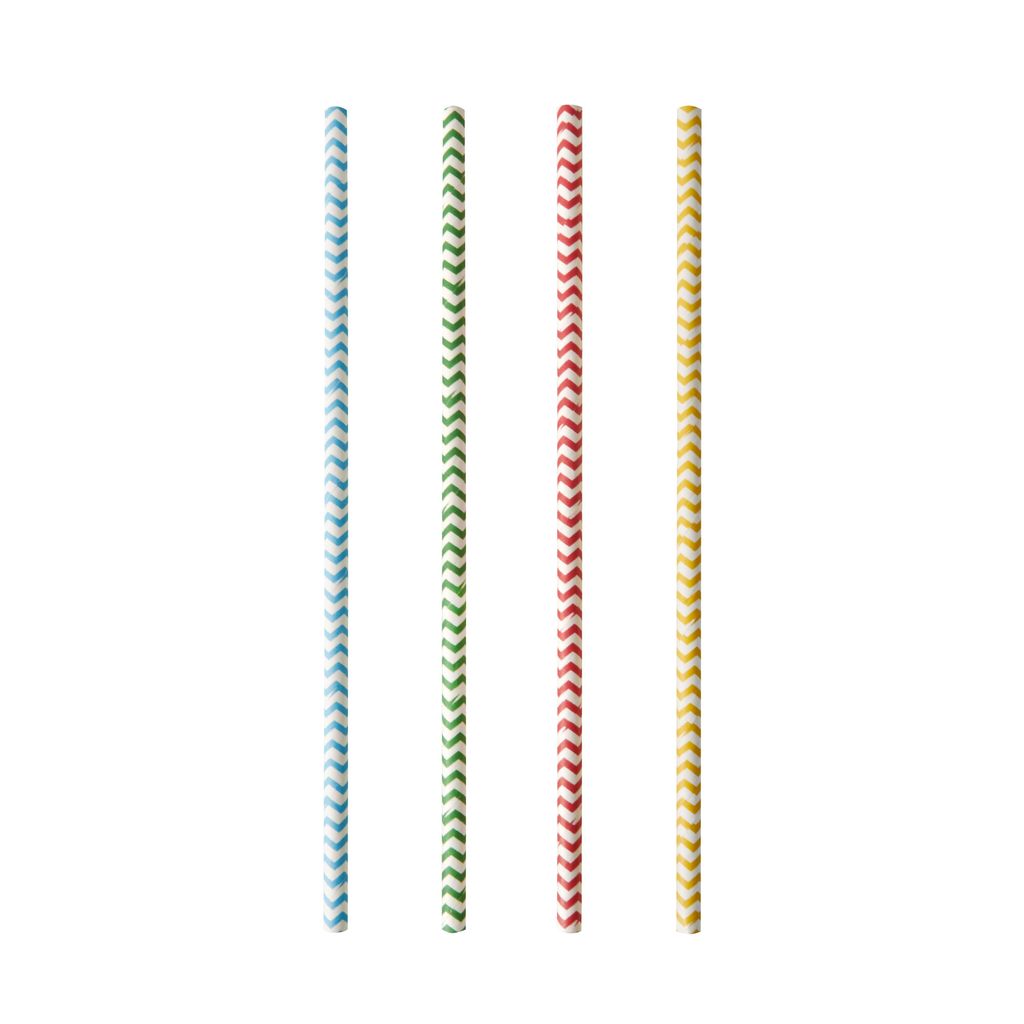 100 Trinkhalme, Papier Ø 6 mm · 20 cm farbig sortiert Produktbild 