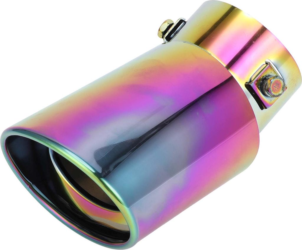 Gebogener Schräg--Auspuff-Tipp, 1,2" - 2,4" Einlass 3,4" Auslass 5,1" Länge Endrohr Universal für Auto Bolt on Edelstahl Verschiedene Farben