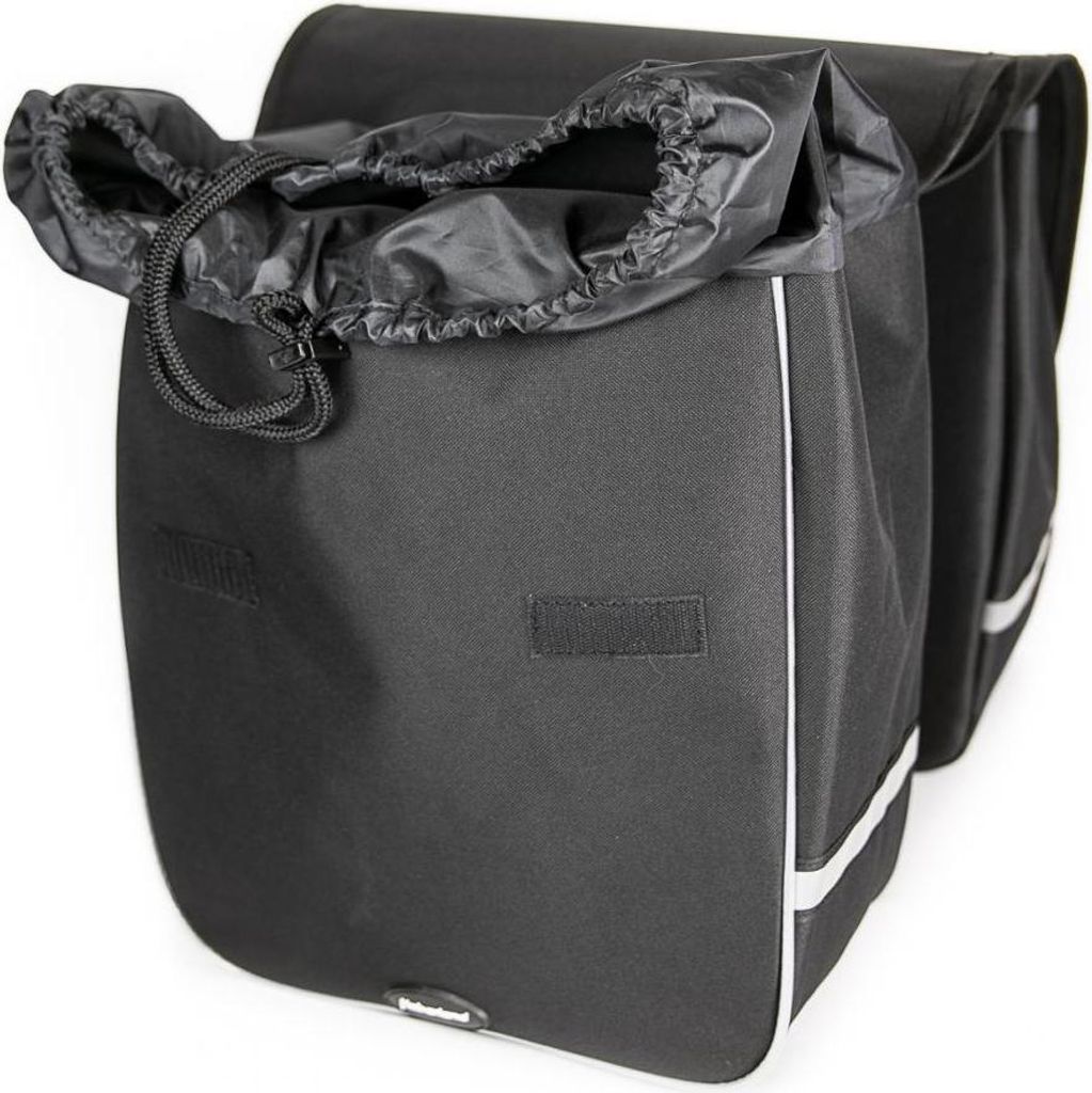 Haberland Doppeltasche 38 Liter XL schwarz|silber - geräumige Gepäckträgertas...