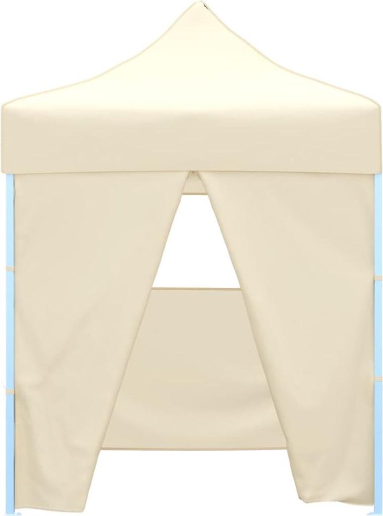 vidaXL Profi-Partyzelt Faltbar mit 4 Seitenwänden 2×2m Stahl Creme