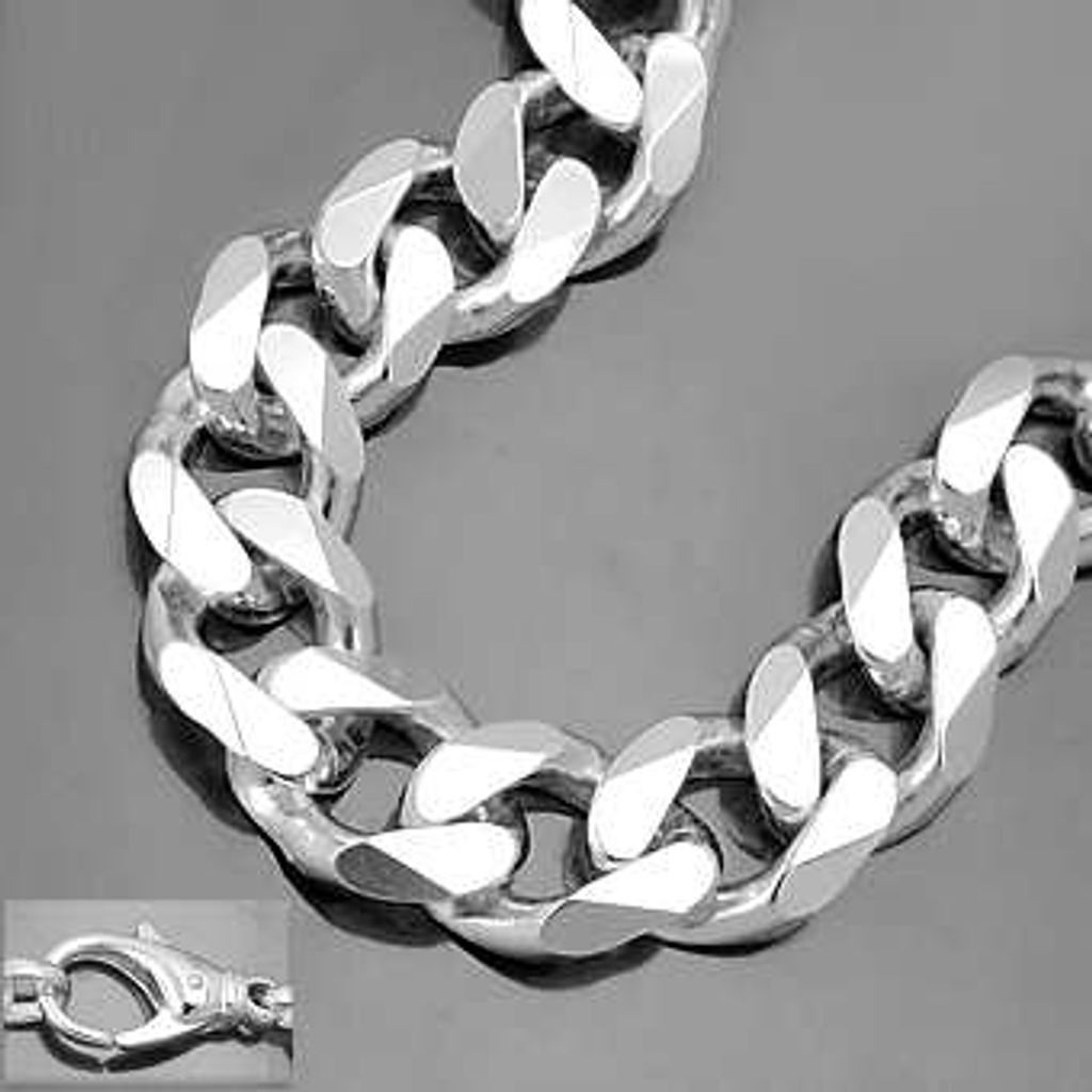 Armband 11x3mm Weitpanzer Silber 925 23cm