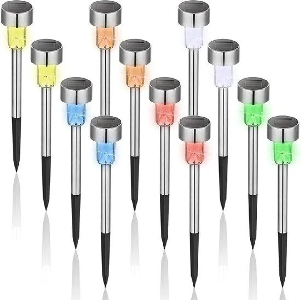 Éclairage solaire extérieur pour allées : 12 spots LED multicolores