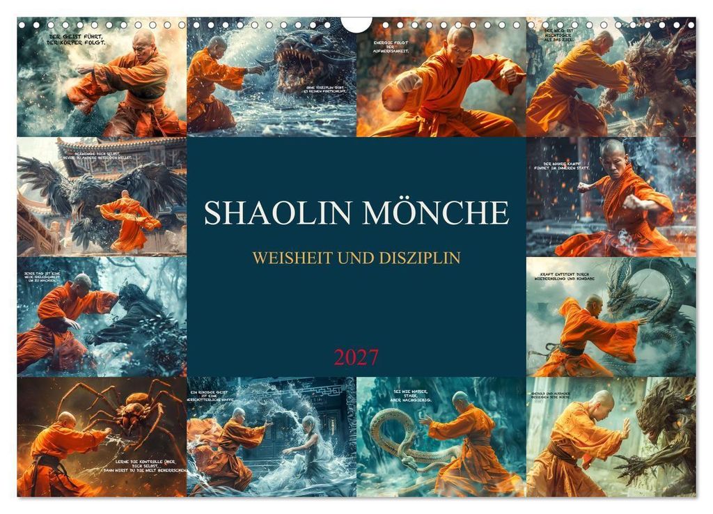 Shaolin Mönche - Weisheit und Disziplin (Wandkalender 2027 Produktbild 