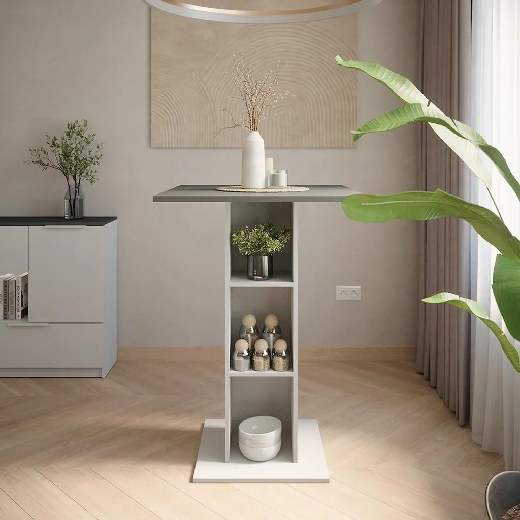 Vicco Tavolo da bar Repose 75x75 cm Antracite/Bianco - Design Moderno