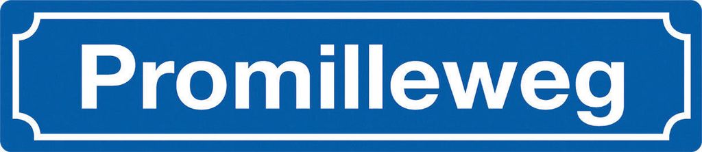 Promilleweg, Straßenschild - Magnet, Blech 16 x 3,5 cm, Produktbild 