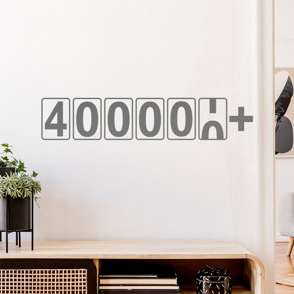 IV00000+ km Kilometerzähler Wandtattoo Wandaufkleber Wall Sticker - Dekoration, Küche, Wohnzimmer, Schlafzimmer, Badezimmer