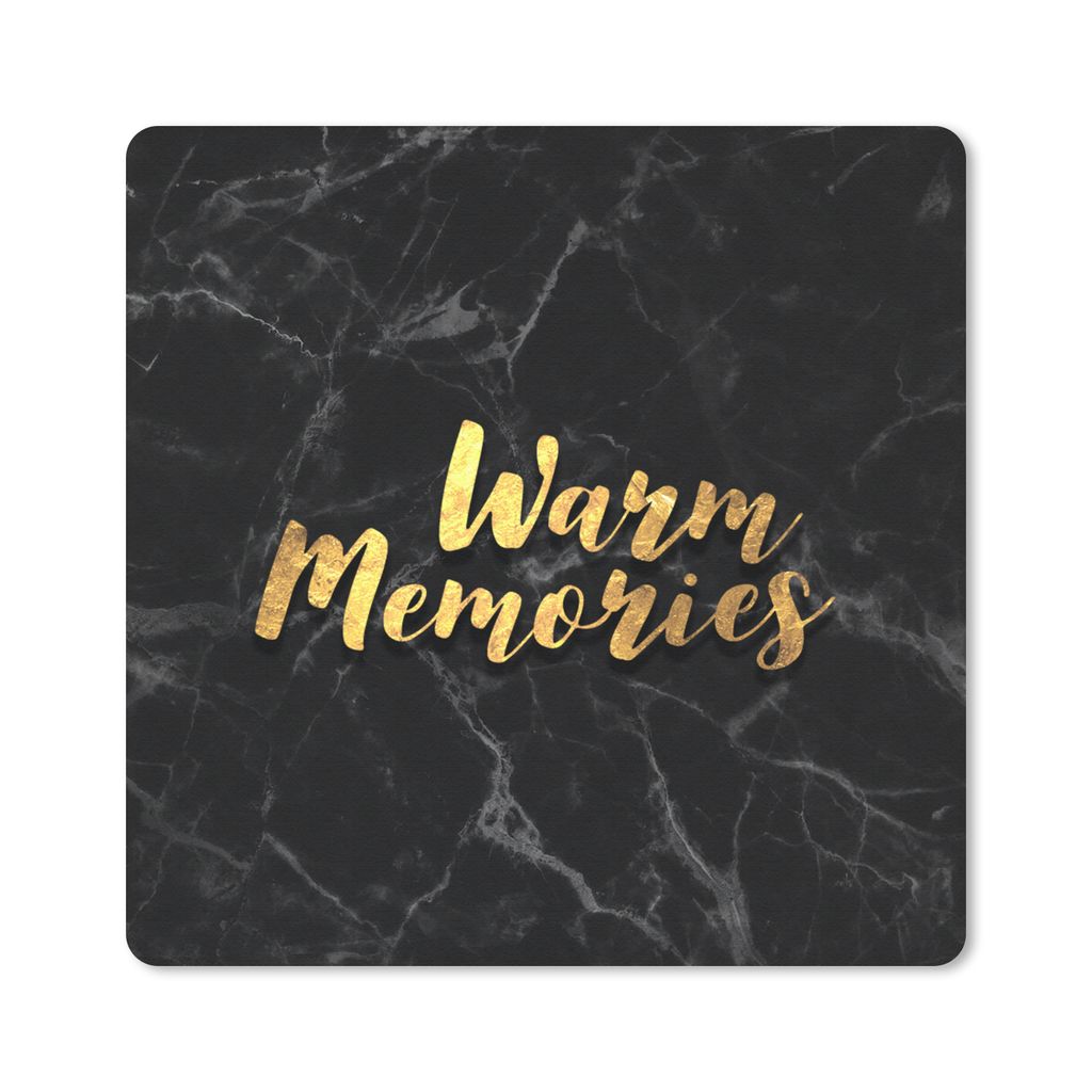 MuchoWow Mauspad Mousepad Zitat - Erinnerung - Gold - Marmor 30x30 cm - Mousepads - Maus Mat - Pad - Mausunterlage - Gaming