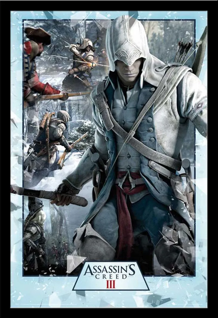 Assassins Creed - Poster - 3 - Collage + cornice rimovibile, Shinsuke® Maxi MDF nero, disco acrilico